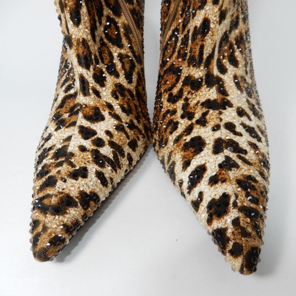 AZALEA WANG Chaundra Stiletto Bootie Size 7.5 Cheetah Animal Embellished NEW - Picture 8 of 17